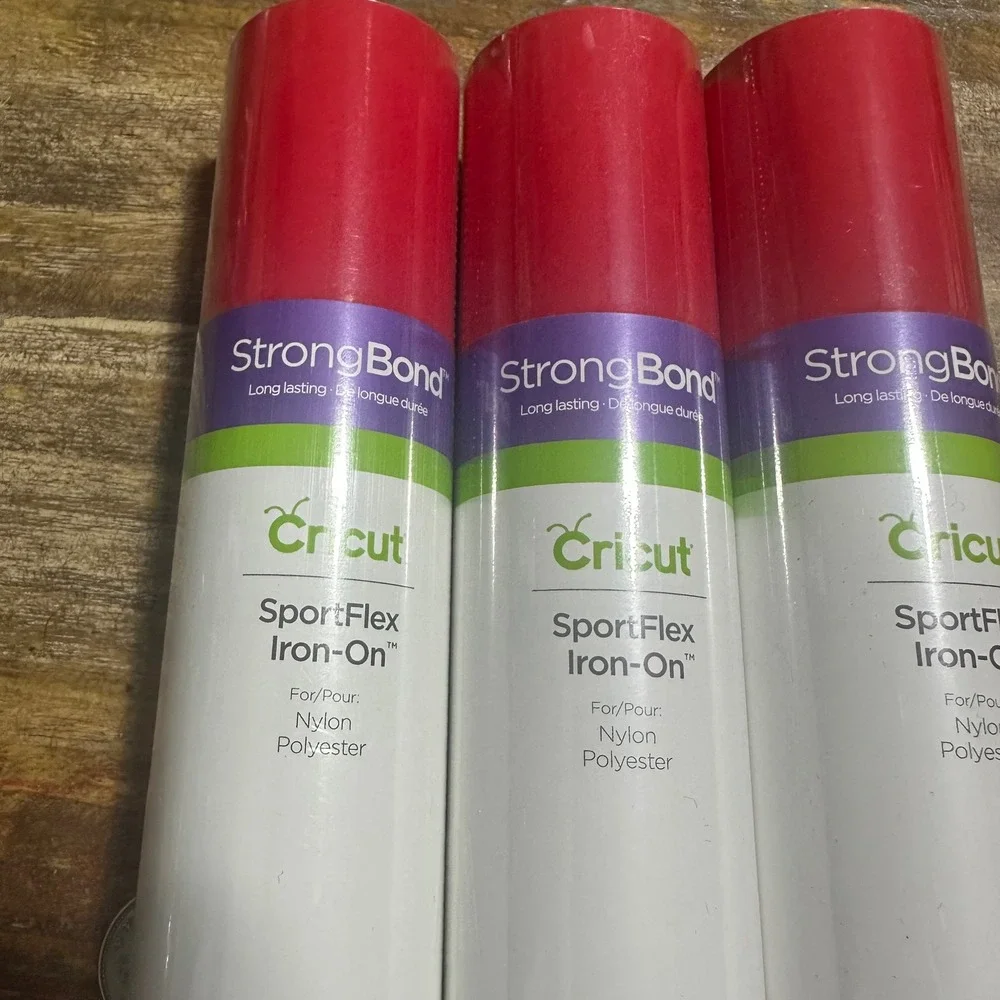 3 Pack Cricut SportFlex Iron-On Vinyl Red Rouge 11.8x24 StrongBond HTV Nylon